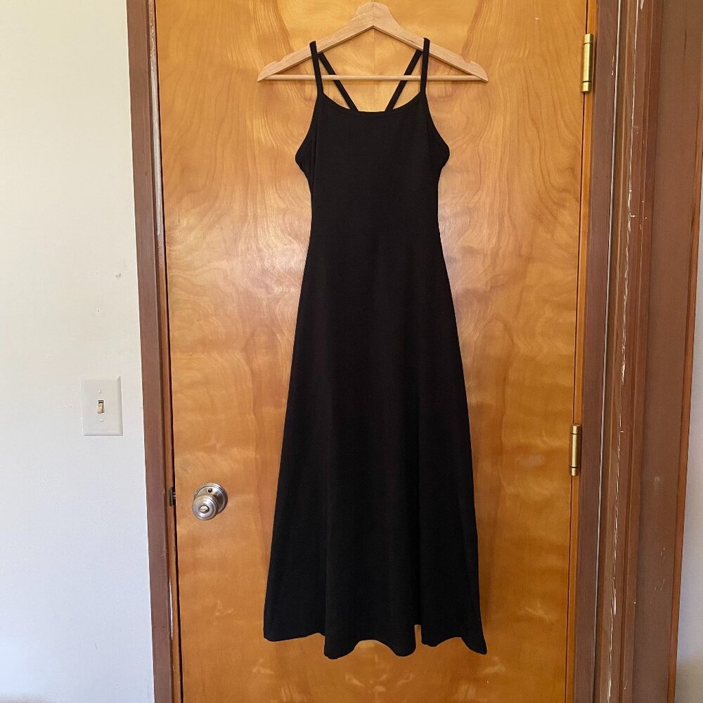 Pact Women's Black Organic Cotton Fit & Flare Midi Dress Sleeveless Size XS NWT